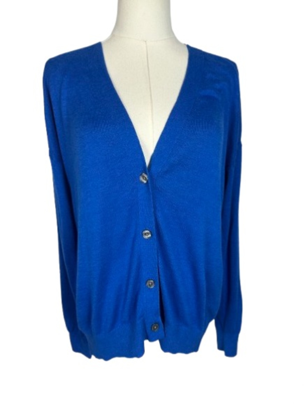 Banana Republic Royal Blue V-Neck Button Cardigan